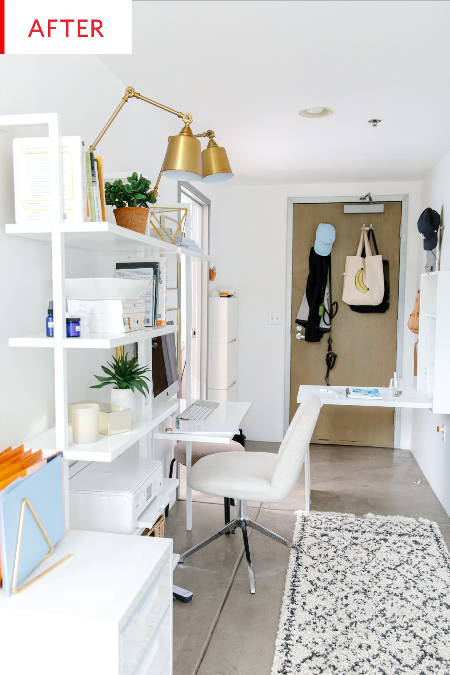 Before and After Entryway Turned Home Office Apartment Therapy
